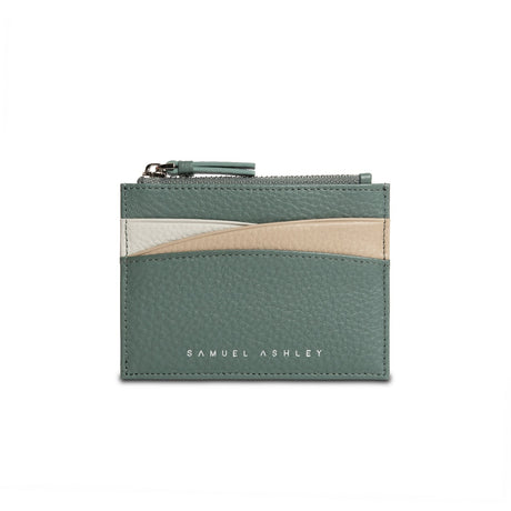Amber Top Zip Leather Card Holder - Samuel Ashley