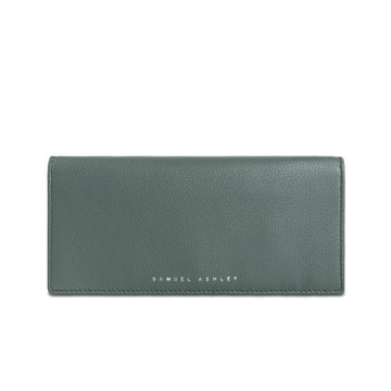 Samuel Ashley - Emerson Long Leather Wallet in jungle green