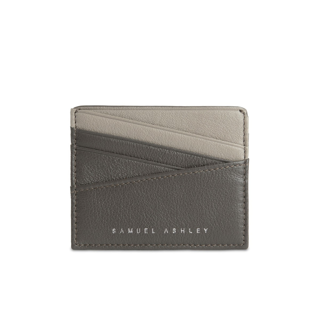 Samuel Ashley - Silas Leather Card Holder in storm grey